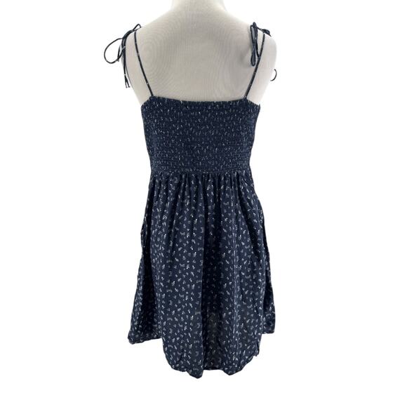 Old Navy Women's Navy Blue Floral Sleeveless Cami Tie Strap Mini Dress Medium - Picture 3 of 6